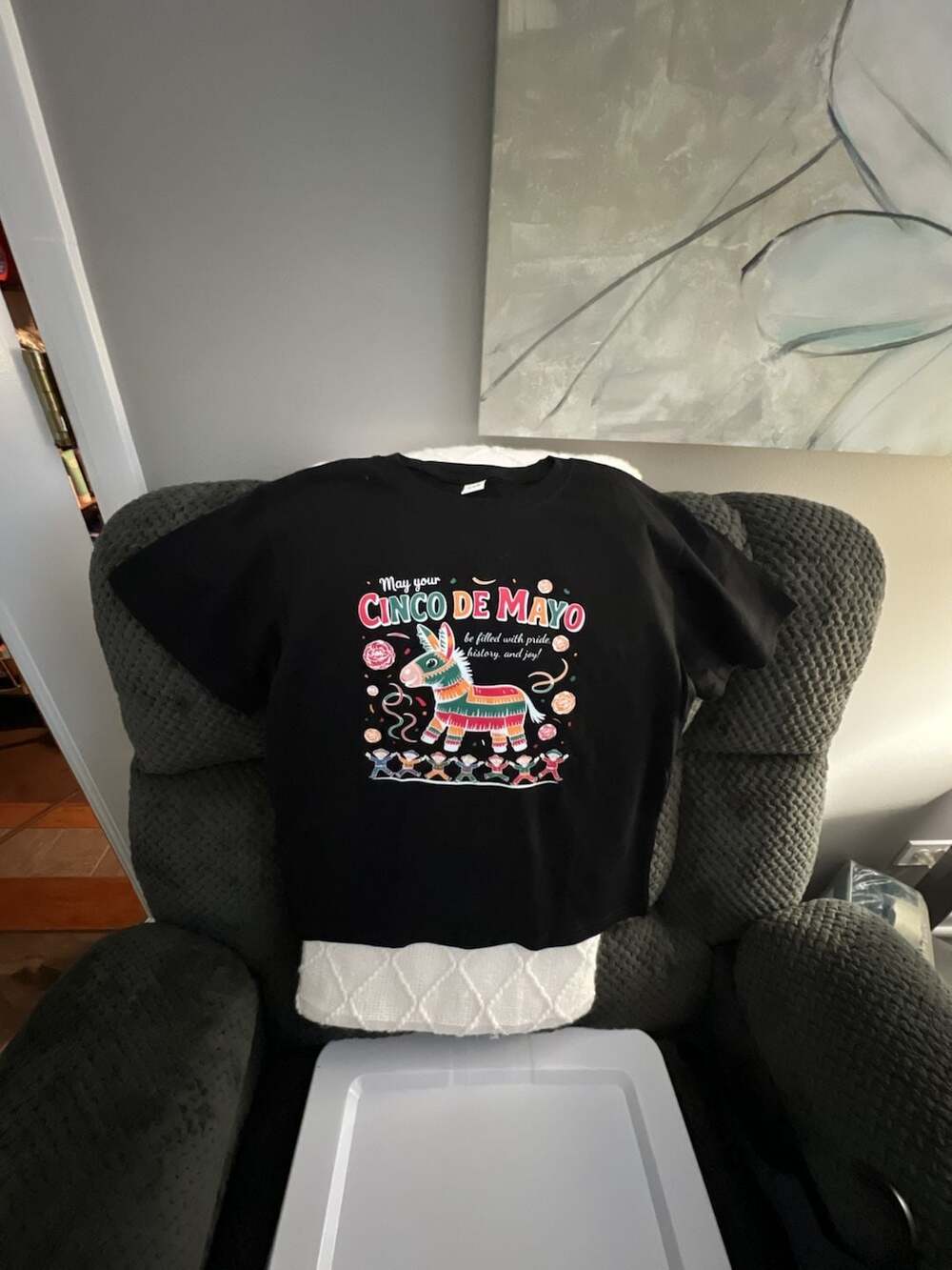 Shein Cinco De Mayo Graphic T-Shirt Black 
Size 140